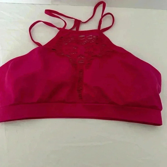 Victoria's Secrets Seamless Pink High Neck Cut Out Strappy Bralette. Medium - Picture 9 of 9
